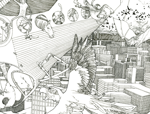 Meteorites (Noah's Ark) ink detail Meteorites (Noah's Ark) ink detail